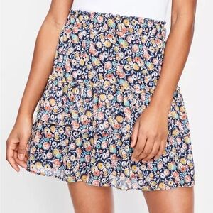 Loft Ann Taylor colorful flouncy tier skirt floral size S